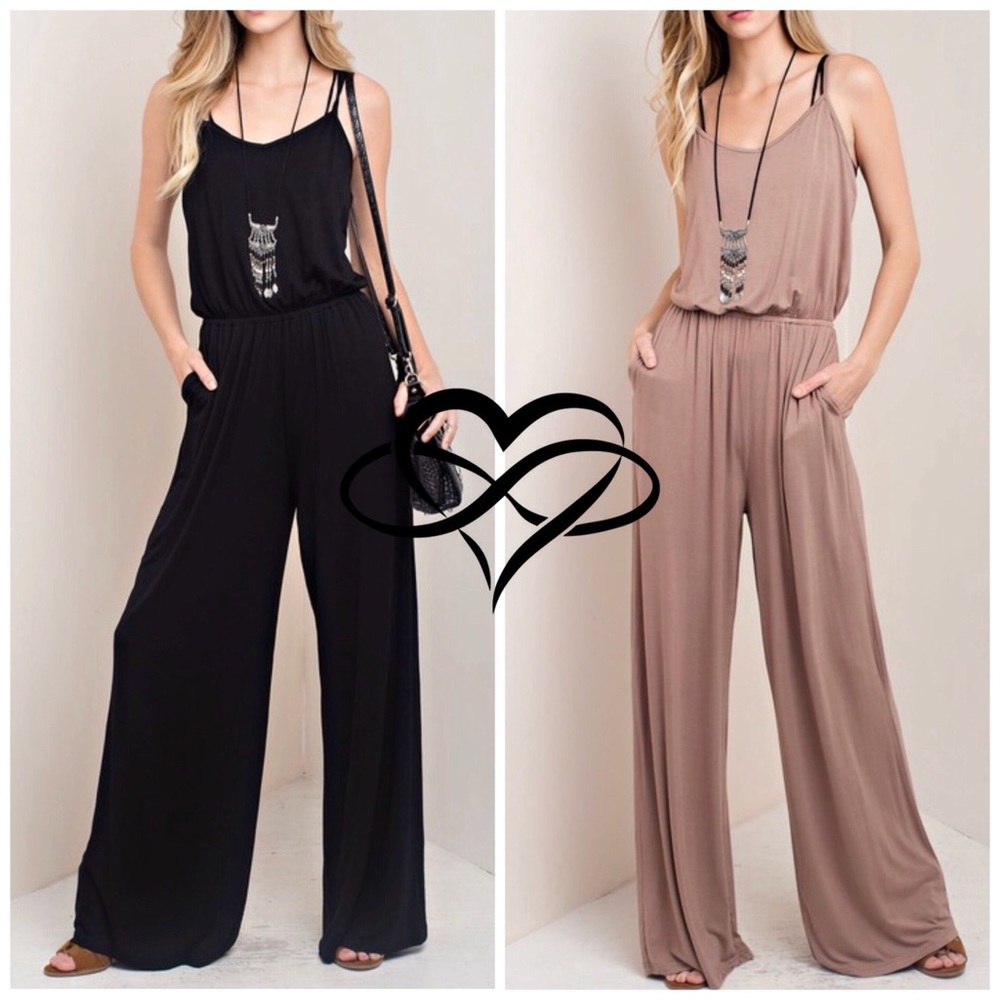 MOCHA • Soft Criss Cross Jumpsuit - Picture 3 of 5
